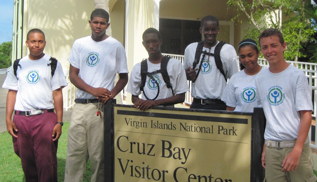 Pictured are YCC members (from left) Allen LeBlanc, Andre Wilkinson, De&rsquo;Quan Cline, Marquis Pilgrm, Lavenia Donastorg, and Aaron Cathey.
