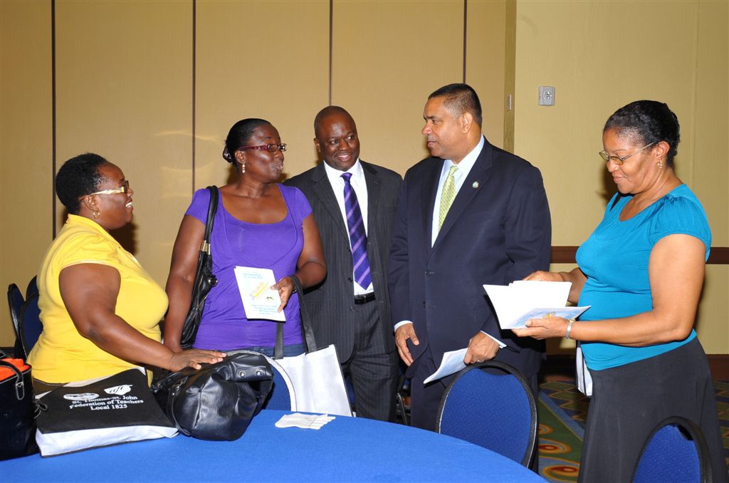 Gov. deJongh greets participants Monday during the AFT conference.