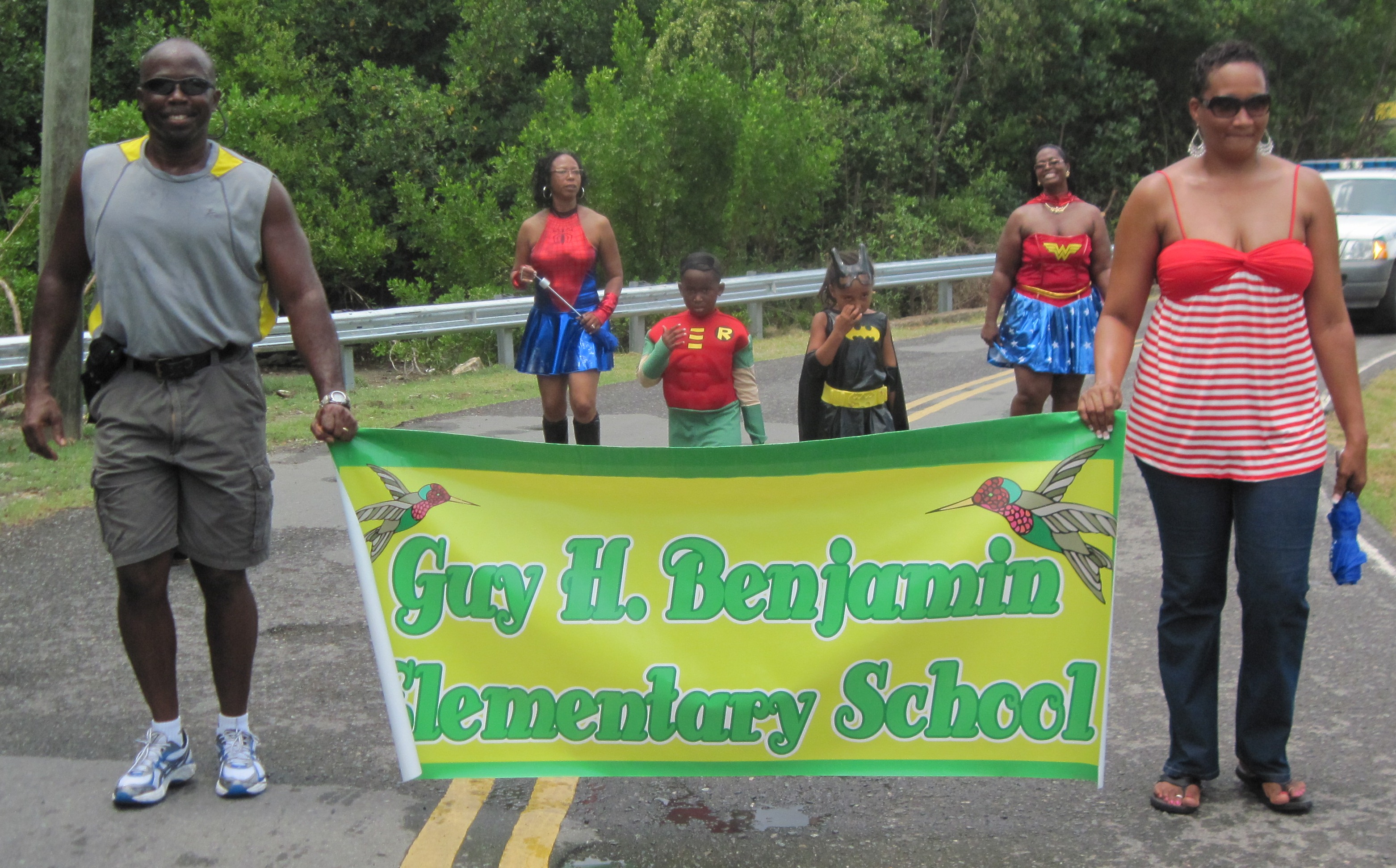 Guy Benjamin School with Ernest Matthias (left) and former Guy Benjamin and now Julius E. Sprauve School principal Dionne Wells.