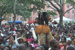 Mocko jumbie dazzles crowd at Caribbean Culture Fest.