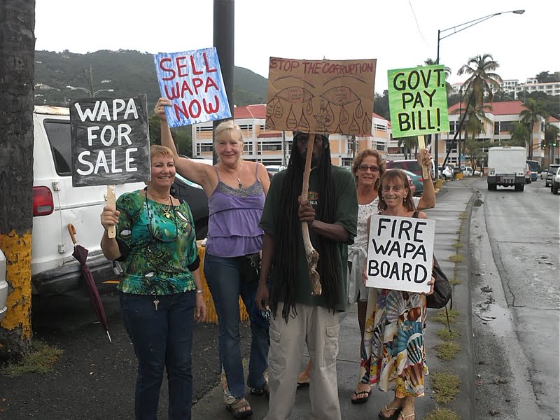 Protestors on St. Thomas campaign for lower WAPA bills.
