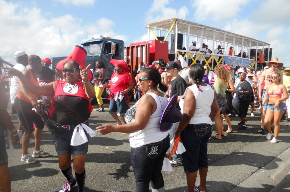 J'ouvert attendees march to Cool Sessions.