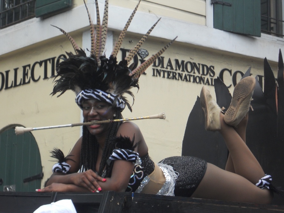 A dancer relaxes for a moment.