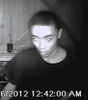 Suspect caught on video camera.