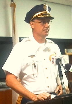 Chief Christopher Howell details the Saturday shooting that left him and Officer Elsworth Jones hospitalized (Photo courtesy of the V.I. Police Department).
