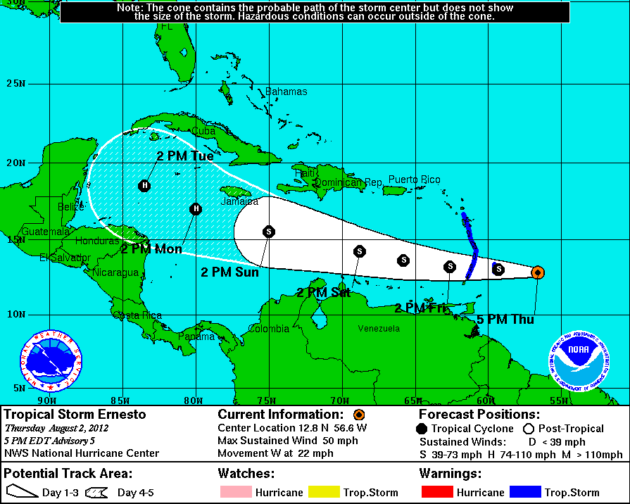 Tropical Storm Ernesto.