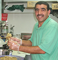 Khaled Hasan makes falafel at the Darna Grill.