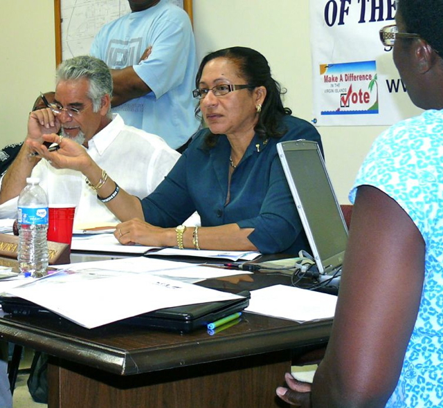 Zandra Petersen conducts the hearing in the Elections conference room.