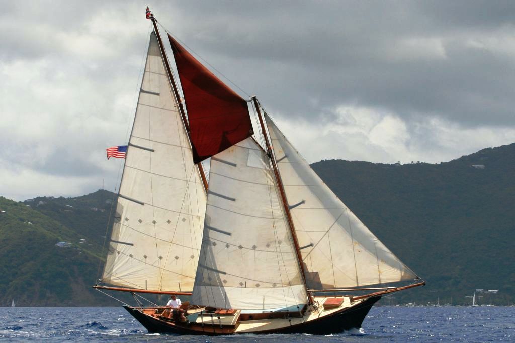 The 35-foot wooden boat, Penelope, fell victim to Tropical Storm Ernesto (photo courtesy Les Anderson).