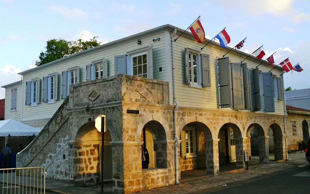 The formerly empty historic building on Frederiksted's Strand Street now houses Ocwen Mortgage Servicing and Altisource Asset Management Corporation (Bill Kossler photo).