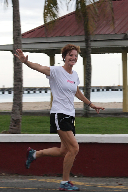 Runners were mostly lighthearted as they cruised down the Frederiksted waterfront.
