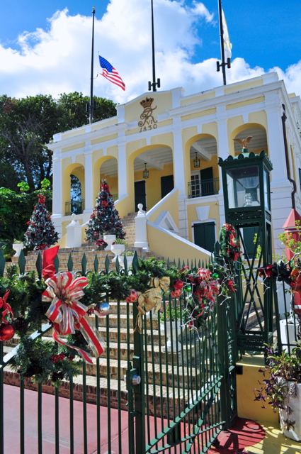 Government House is decked out for Christmas Saturday.