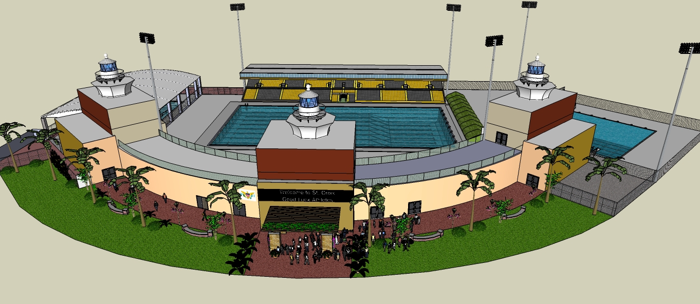 Aquatics stadium rendering.