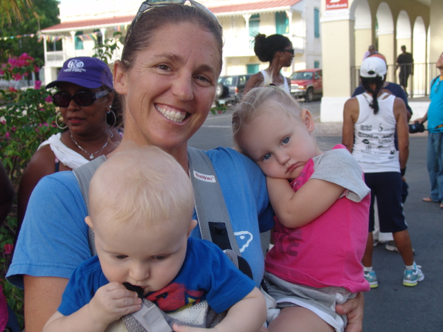 Claudia Lombard finishes with kids Chaney, 2 ½, and Ridley, six months.