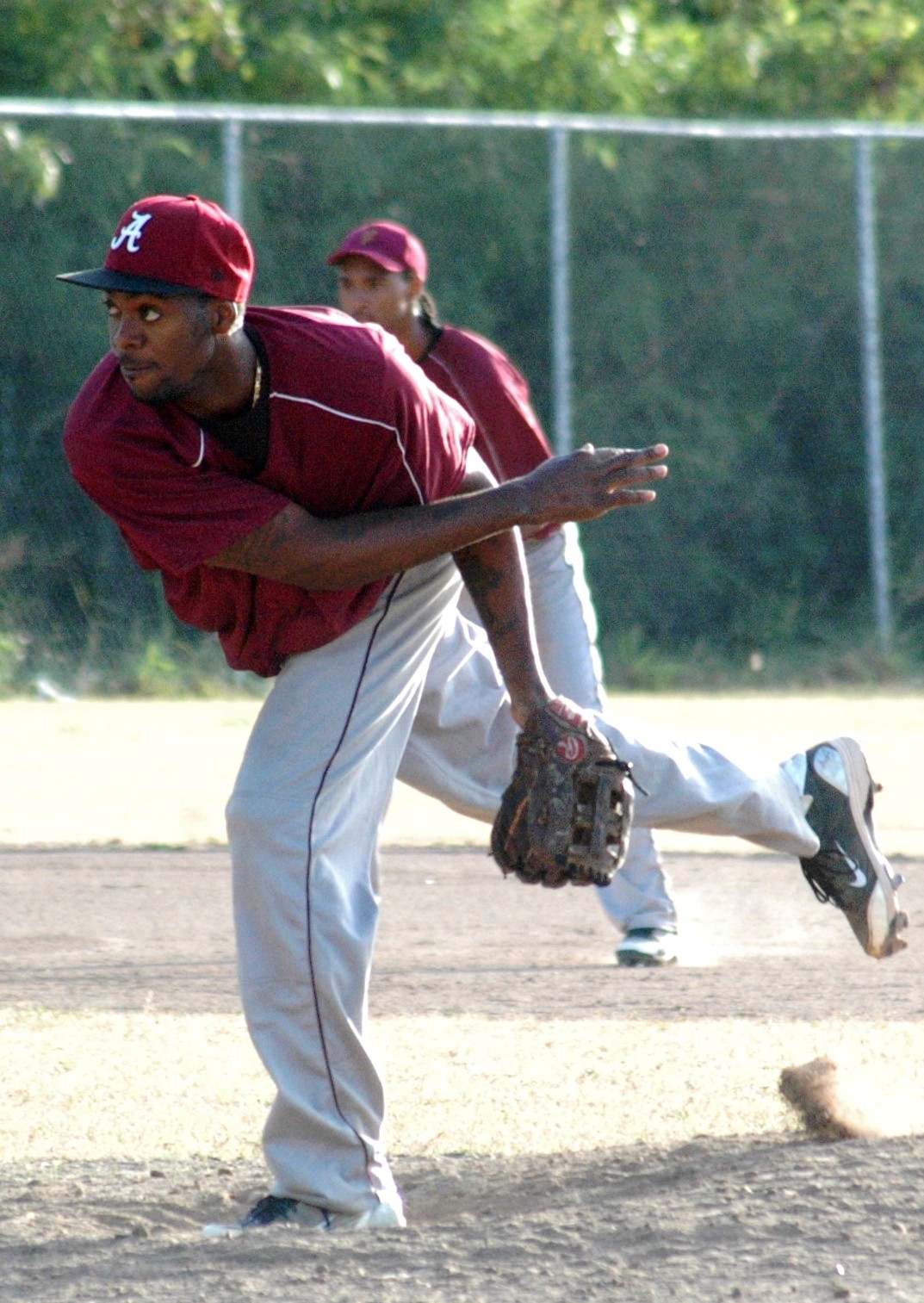 The Vikings' Colin Williams pitched three scoreless innings to pick up the save in game one.