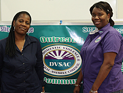 Darlene Springer (left) and Natalie Joseph of the Domestic Violence and Sexual Assult Council.