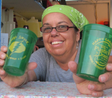Val Prakas at her Shuga Shack booth in the village.