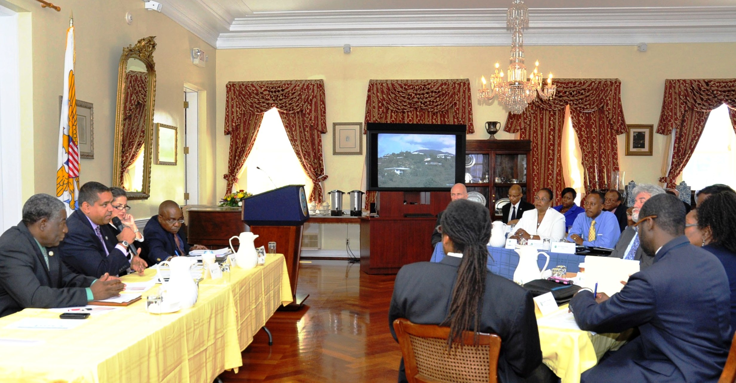 Gov. John deJongh Jr.'s cabinet convened Monday on St. Thomas.