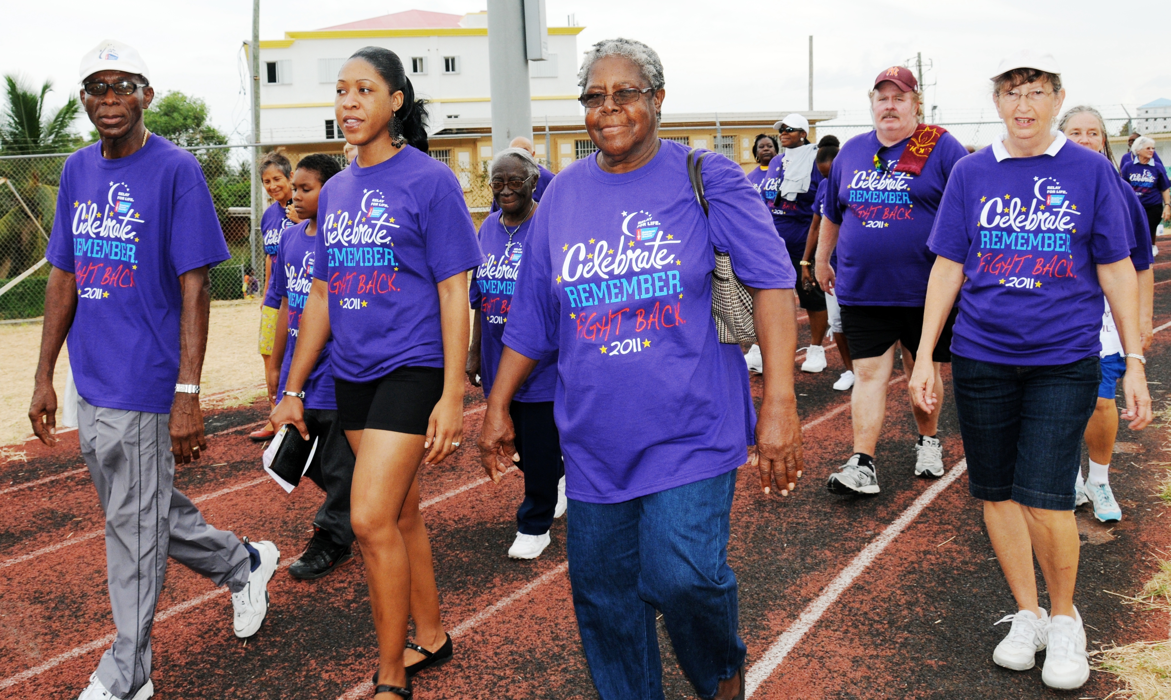 Participants in the 2011 Relay for Life at the CAHS track.