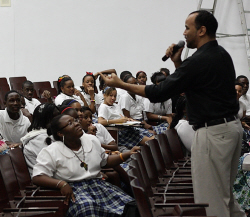 Erik Cork brings his street-smart teaching to St. Croix Educational Complex.