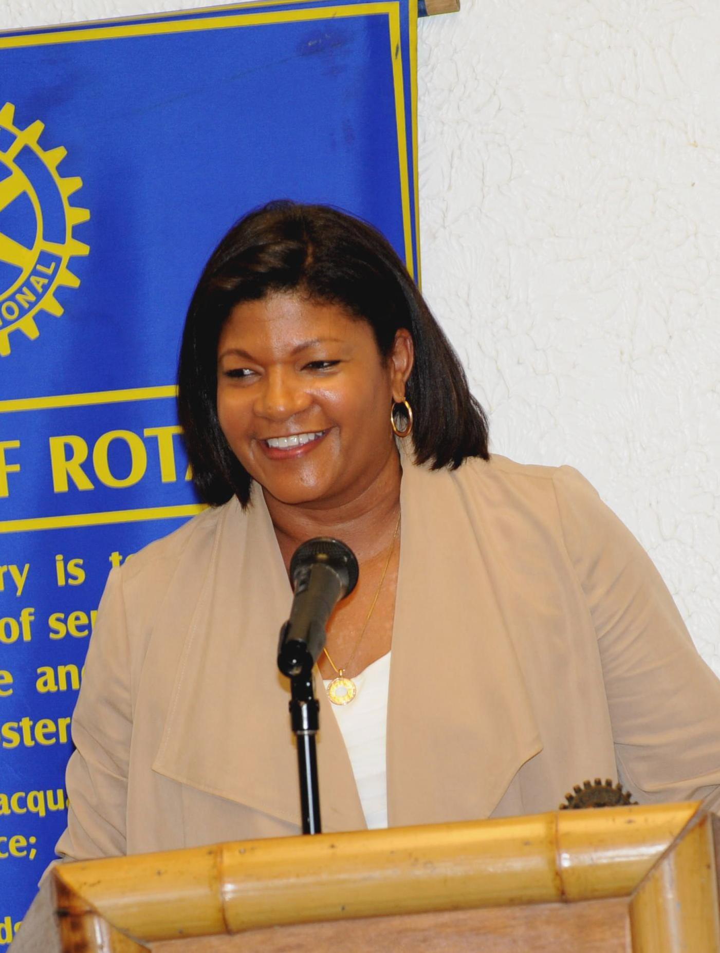 First Lady Cecile deJongh at Rotary on Wednesday.