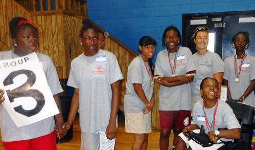 Group Three from left, Shamae Rodgers, Makeysga Warrell, Chrystil Harper, Lynisha Lafond, team leader Andrea Mick, Thea Hughes and Rina Monsanto.