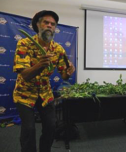 Delroy "Ital" Anthony shows how to make musical instruments out of native plants.