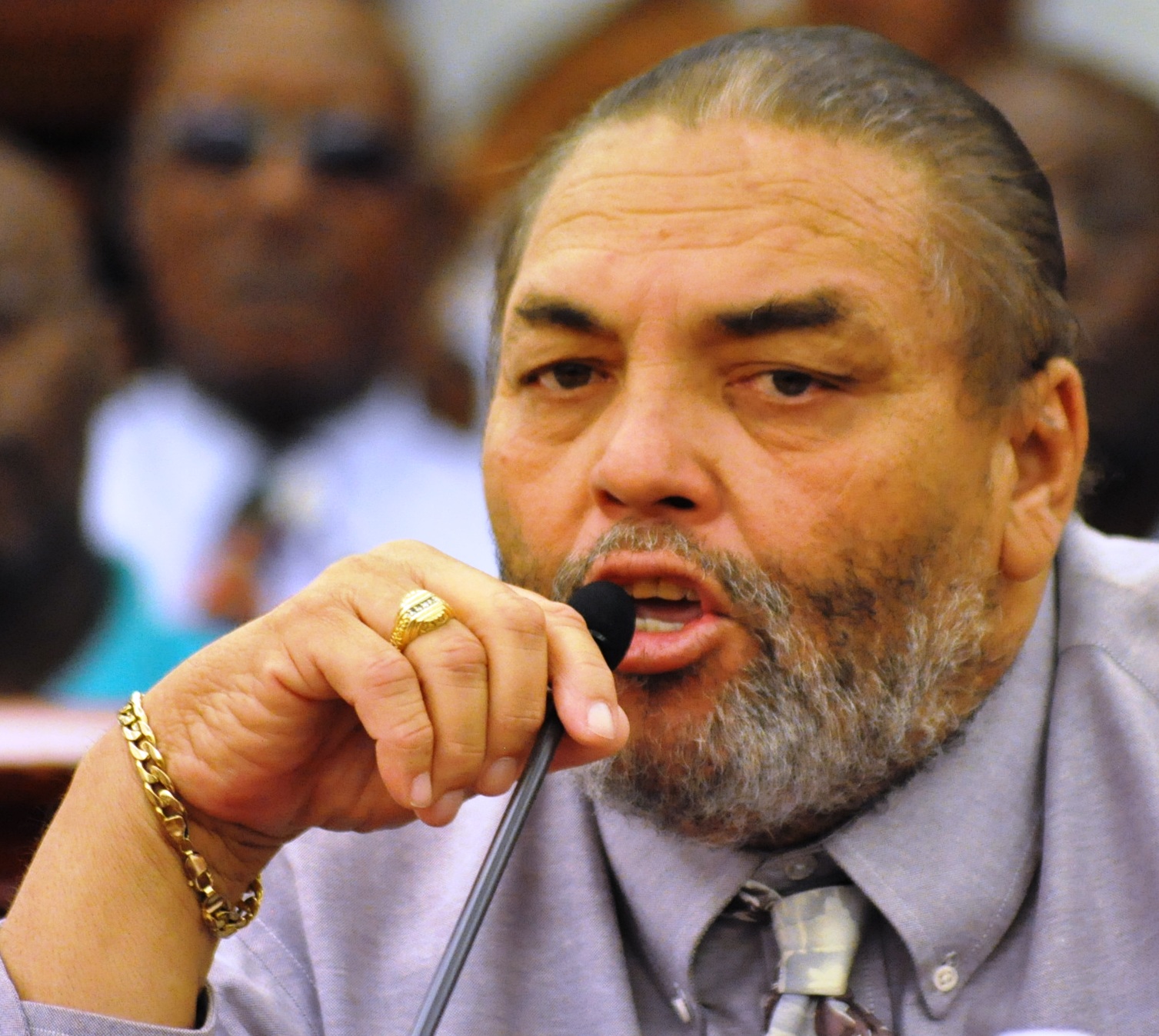 St. Thomas taxi driver Winston Parker testifies to the Senate on Tuesday (Photo courtesy of the V.I. Legislature).