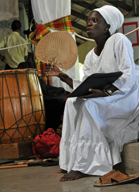 Oceana James of the Per Ankh Dance Troupe re-enacts what slave life was like for someone at St. George.