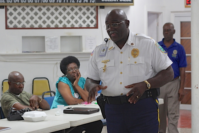 Acting St. Croix Police Chief James Parris talks to Rotary West about crime-fighting initiatives.