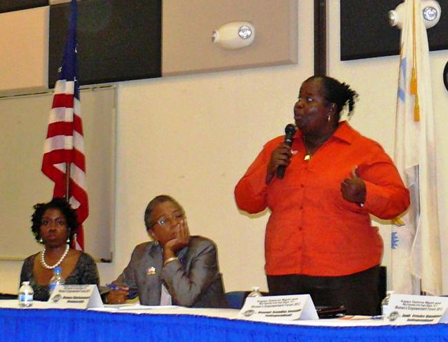 Senate candidate Naomi Joseph at Thursday's candidate forum on St. Croix.