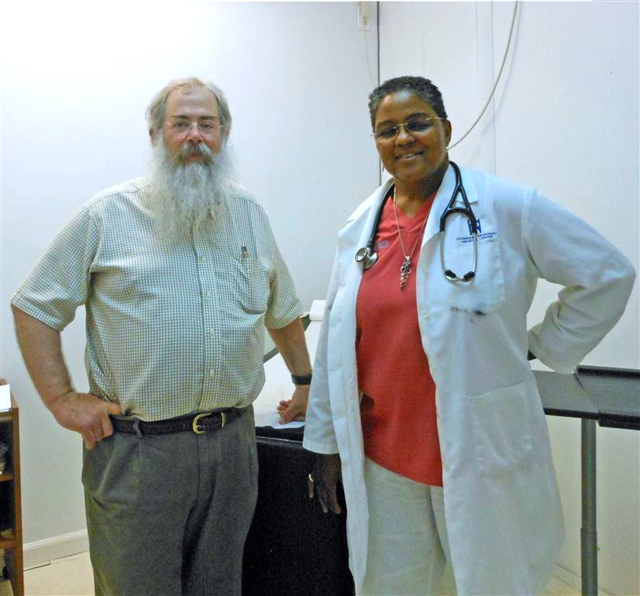 Doctors George Rosenberg and Robin Ellett at Health Care for the Homeless.