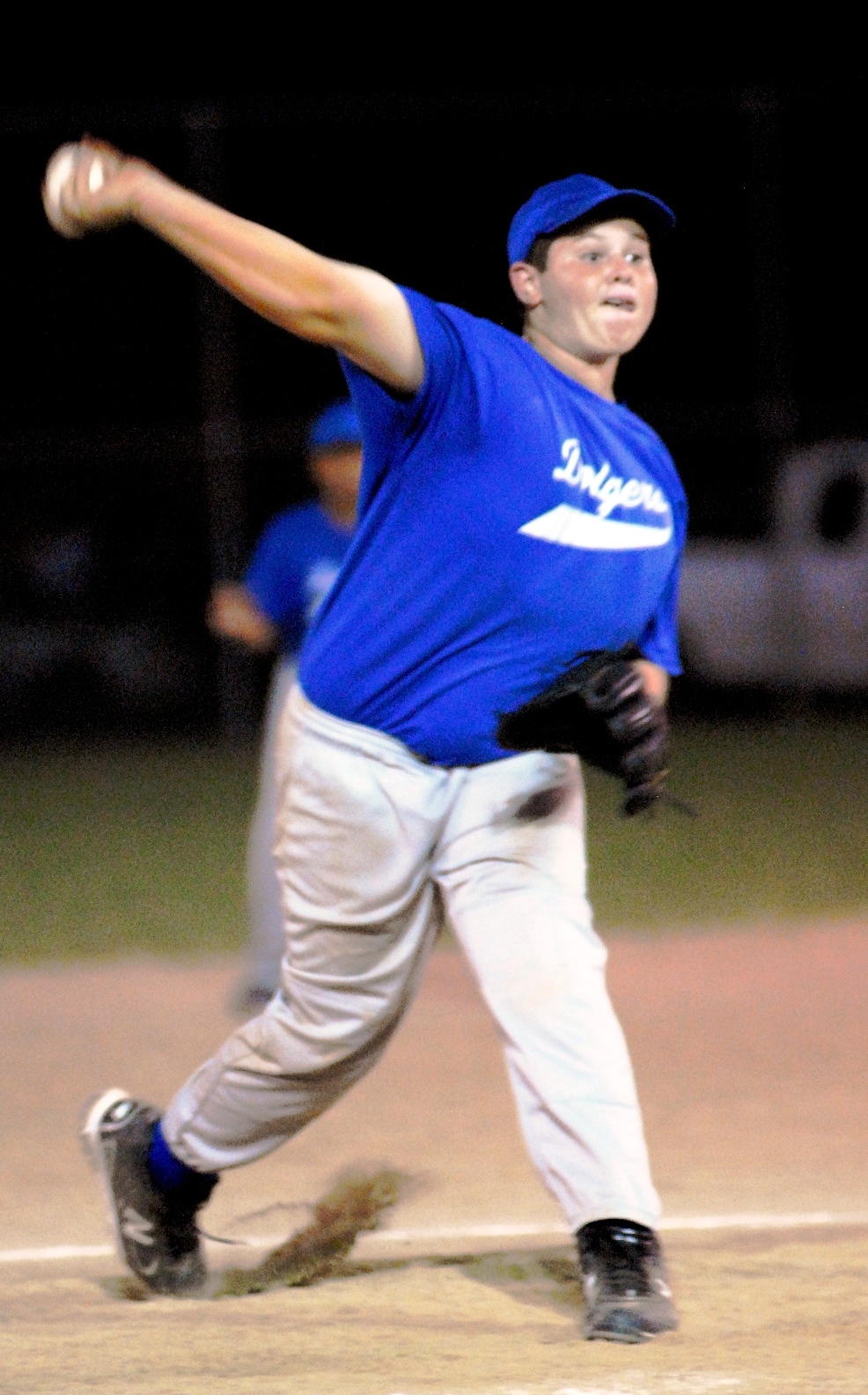 The Dodgers' Christian Rasmussen gets the win from the plate. 