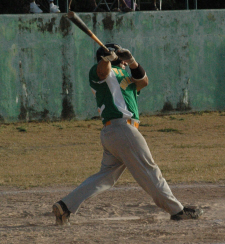 40-Plus Hurricanes’ Carlos Morales rips an RBI triple.