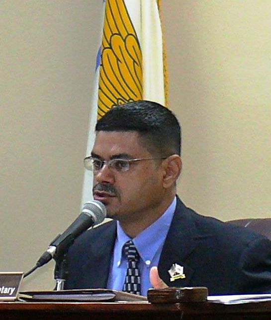 Sen. Sammuel Sanes at Monday's hearing.