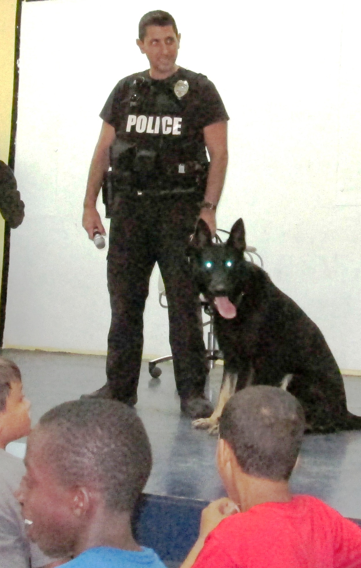 Police Officers Richard Dominguez and Ares.