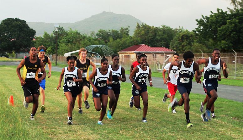 4H/V.I. Pace Runners Week 2 -- Start of Varsity Race (St. Croix Track Club Photo)