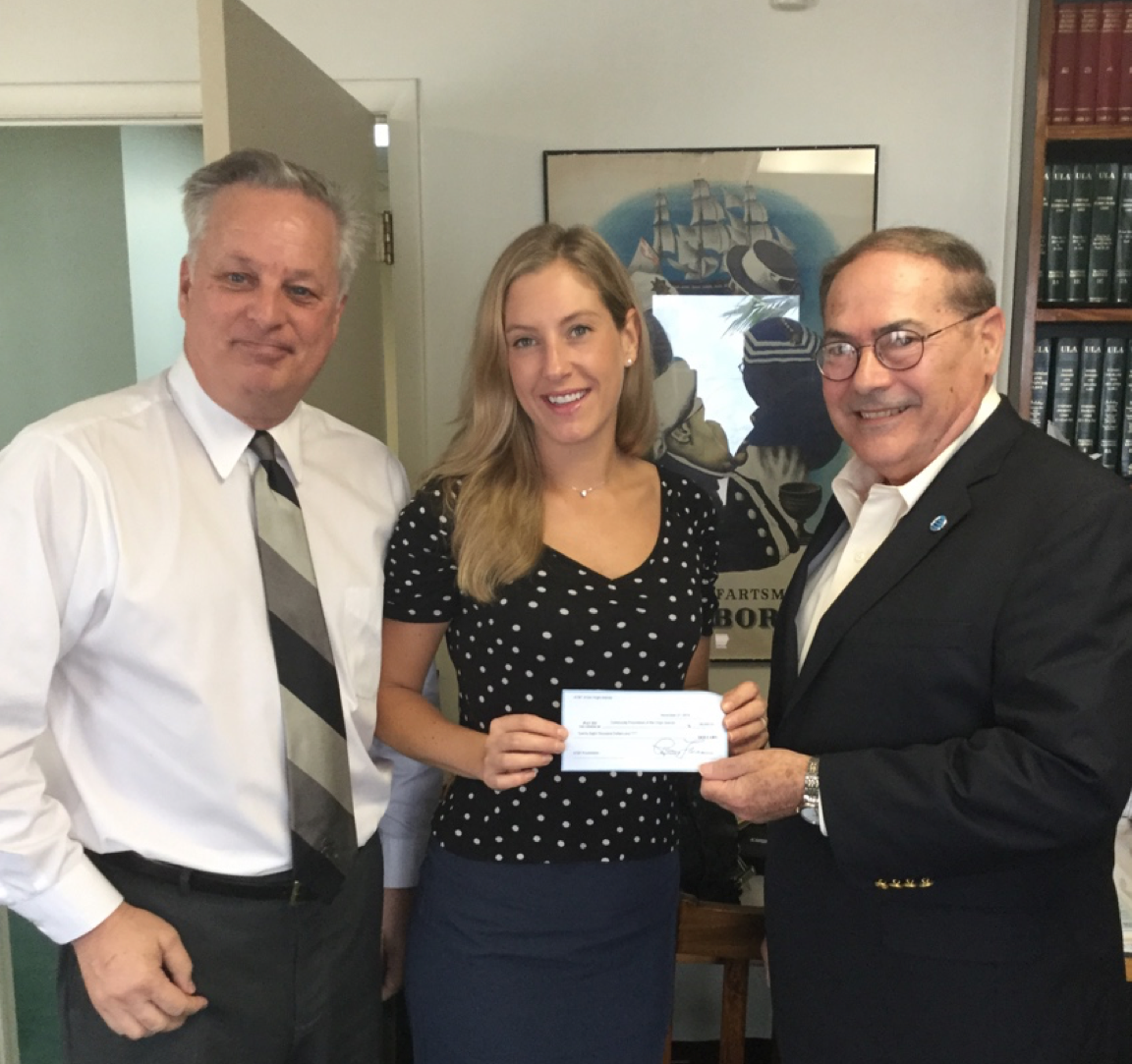 (Left to Right) Attorney Tom Bolt; Katrin Braddell, CFVI development director; Ray Flores, regional vice president of AT&T Puerto Rico and the U.S. Virgin Islands