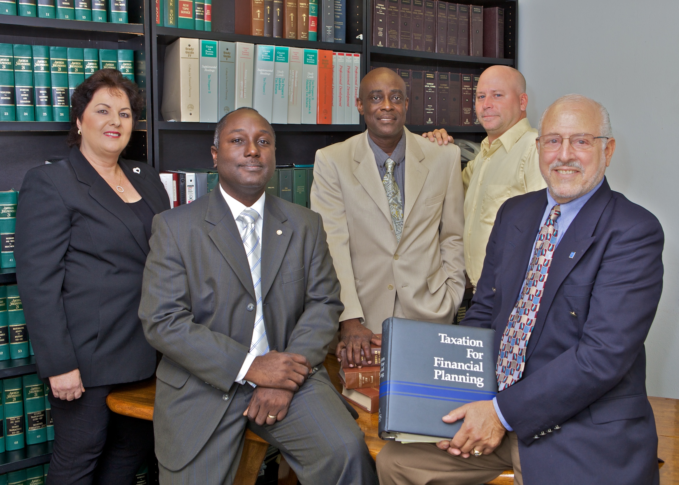 Left to Right: Evelyn Greaux, Eloi George, Ira Christopher, David Osborn, Roger B. Minkoff 