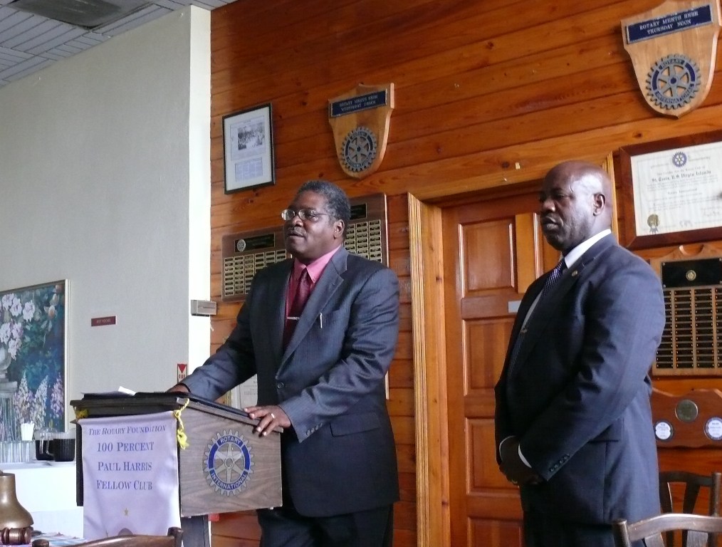 BOC Director Julius Wilson and then-Assistant Director Hilary Herman speaking to Rotary of St. Croix in May of 2009.