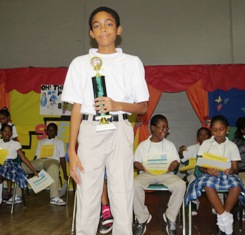 6th Grader Khaien Donawa is the Spelling Bee Champion at Claude O. Markoe Elementary School 