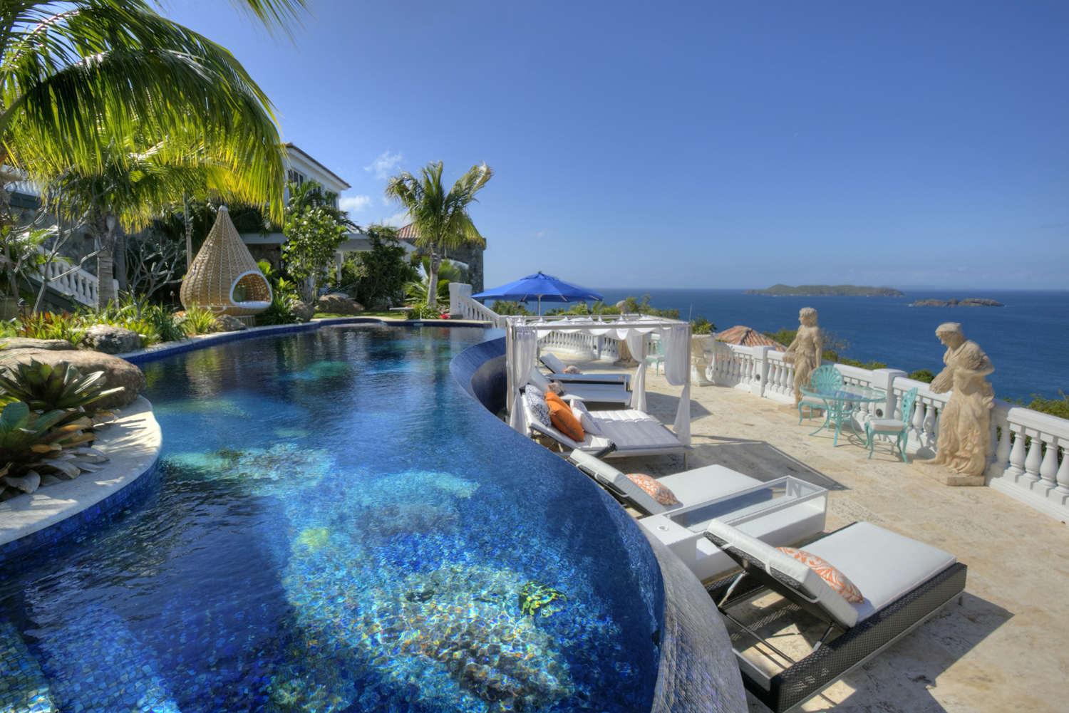 Expansive pool view, Villa Whydah