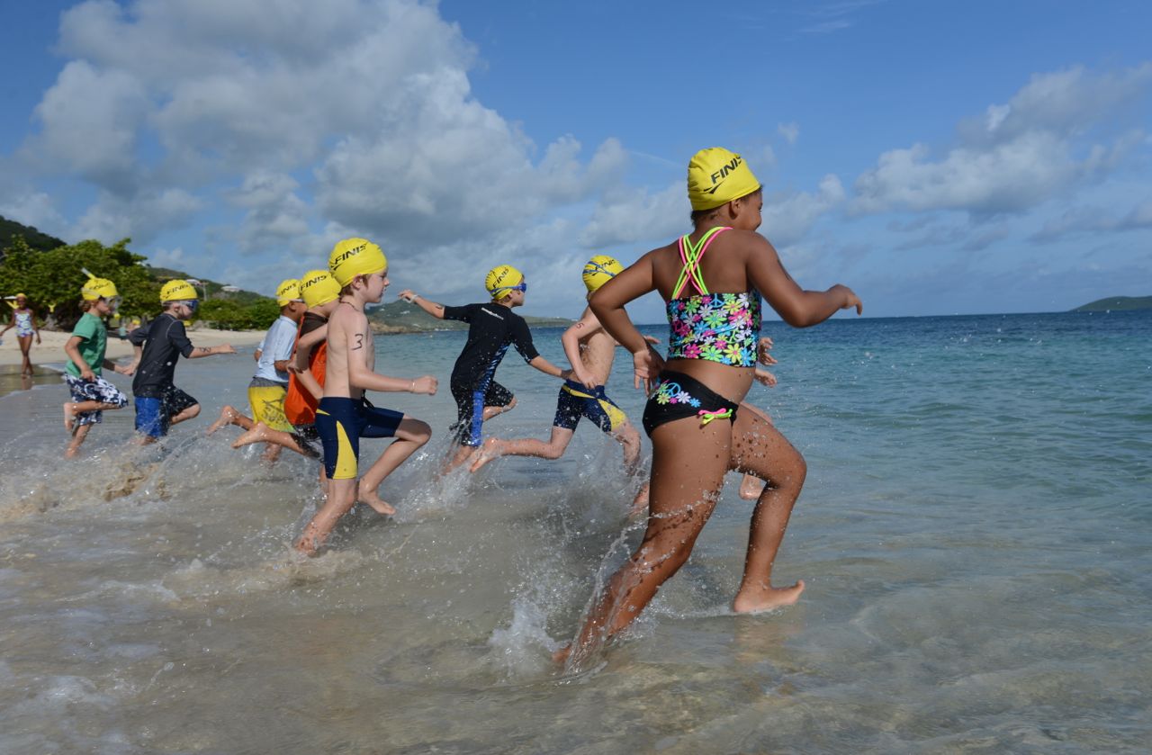 Kids compete in the IHOP Grand Finale Triathlon