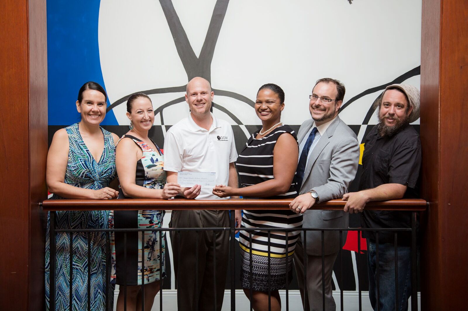 Sarah Erickson, VICM director of development and curator; Sarah Hughes, VICM executive director; Jeremy Wilson, general manager of Gateway Global Management; Zenzi Hodge, VICM board member; Alex Golubitsky, VICM board secretary; Dan Lewin, board member (photo by Rebecca Ruth)