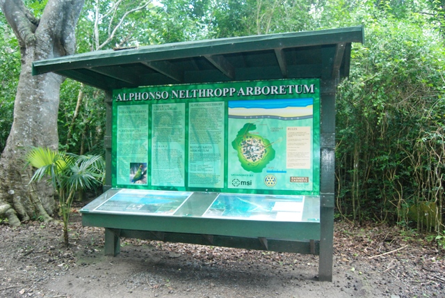 The storyboard at the Nelthropp Arboretum.
