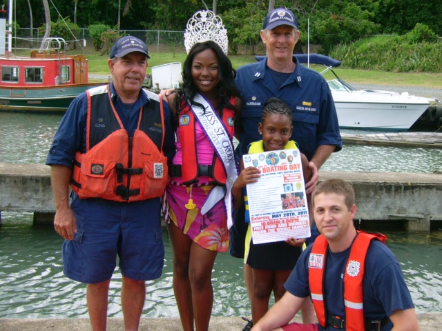 Miss St. Croix Deidre Dubois and Safety Campaign Poster