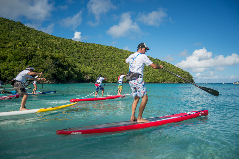 Stand-Up Paddle Board Racing in Maho Bay