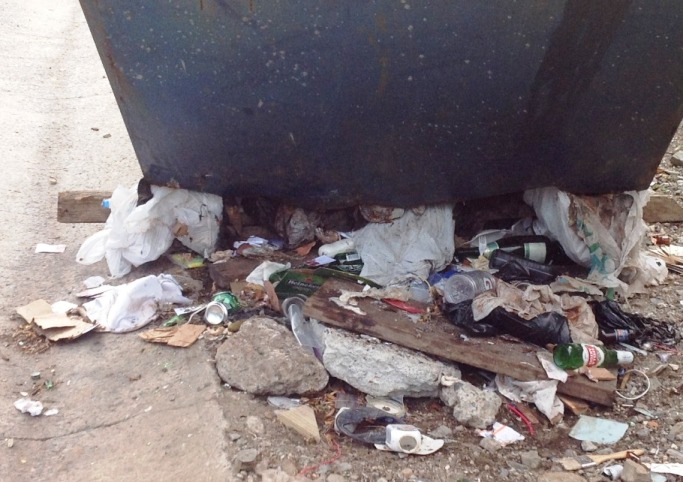 Mamey Peak Trash Bin (Photo courtesy Wil Roberts).