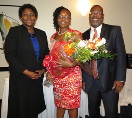 Photo: Commissioner of Education Dr. La Verne Terry and Superintendent of Schools Gary Molloy pose with St .Croix 2012 Teacher of the Year Harolyn Elsie Smith during the Teacher of Year Ceremony. 