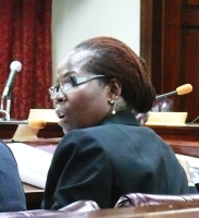 Acting IRB Director Claudette Watson-Anderson at Monday's hearing.